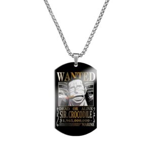 Collier en acier inoxydable avec pendentif avis de recherche Sir Crocodile One Piece