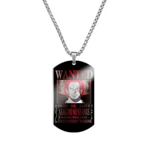 Collier avis de recherche Shanks le Roux acier inoxydable One Piece