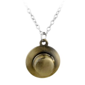 Collier Luffy avec pendentif chapeau paille One Piece zinc