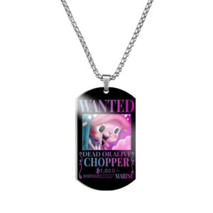 Collier Chopper Wanted pendentif acier inoxydable avec chaîne