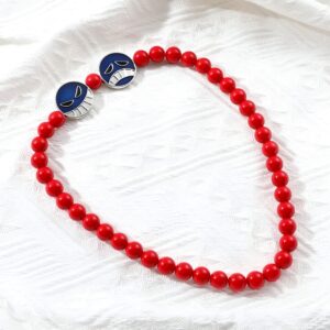 Collier cosplay Portgas D Ace perles rouges double tête One Piece