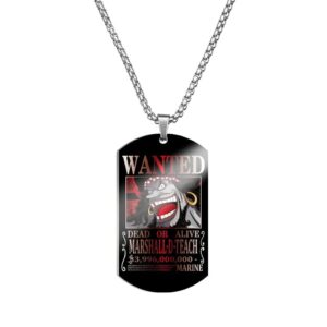 Collier en acier inoxydable avec pendentif avis de recherche Marshall D. Teach Barbe Noire