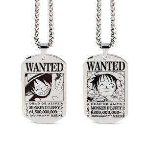 Collier avis de recherche Luffy 3 milliards Berry One Piece