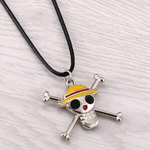 Collier Jolly Roger Luffy métal robuste One Piece Mugiwara