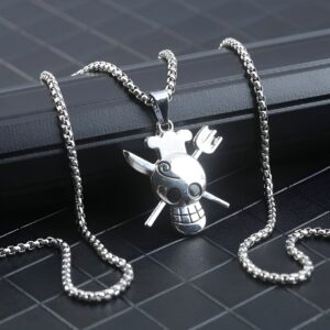 Collier pendentif Jolly Roger Sanji métal Mugiwara One Piece
