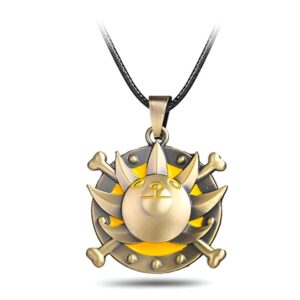 Collier pendentif Thousand Sunny navire One Piece métal robuste avec cordon tressé