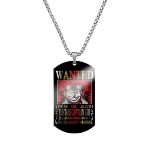 Collier Wanted Eustass Kid 5cm en acier inoxydable gravé