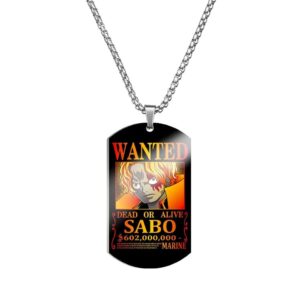 Pendentif Sabo au design Wanted, acier inoxydable One Piece