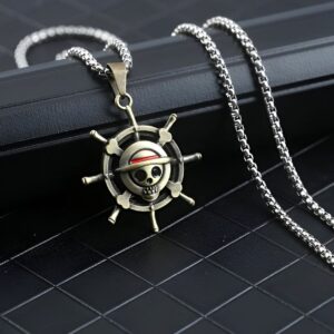 Collier emblème pirate Chapeau de Paille métal One Piece