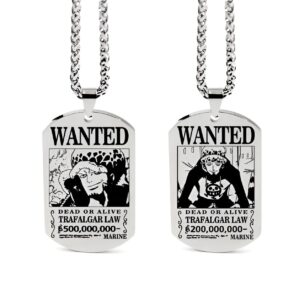 Collier Wanted Trafalgar Law avis de recherche One Piece
