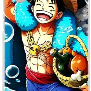 Coque Huawei One Piece avec design Luffy dynamique et coloré de l'aventure manga