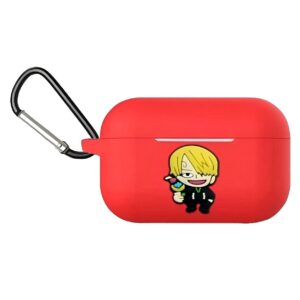 Coque silicone rouge AirPods Pro avec motif Sanji inspiré de One Piece