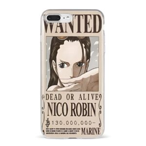 Coque téléphone avec design avis de recherche Nico Robin One Piece en silicone souple