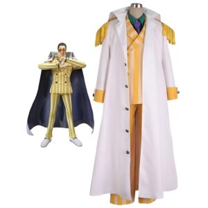 Tenue Kizaru Amiral Marine polyester manteau blanc pantalon rayé