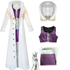 Cosplay Nico Robin robe violette col fourrure synthétique One Piece