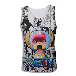 Débardeur Tony Chopper One Piece, design manga fidèle, motif couleur sur tissu respirant