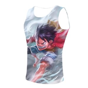 Débardeur gris Luffy Gear Second impression digitale haute définition One Piece