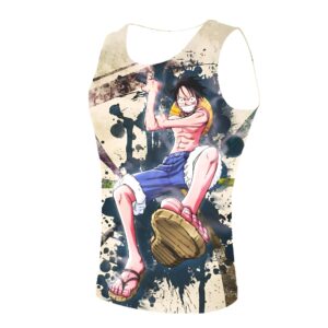 Débardeur adulte avec portrait Monkey D Luffy chapeau de paille One Piece