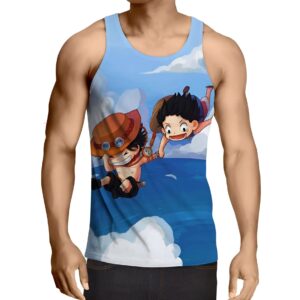 Débardeur Ace et Luffy One Piece fraternité design détaillé