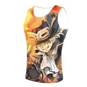 Débardeur Sabo avec impression manga dynamique, polyester souple pour confort sport