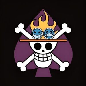 Drapeau Portgas D. Ace One Piece, emblème du frère de Luffy en coton-polyester