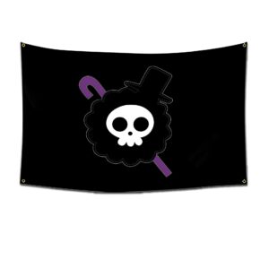 Drapeau One Piece Brook squelette chapeau canne