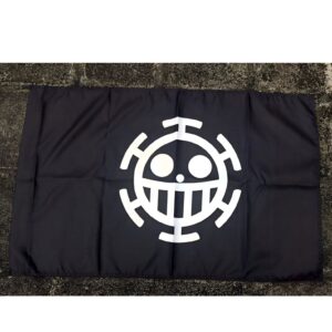 Drapeau Heart Pirates avec l'emblème énigmatique de Trafalgar Law, Surgeon of Death du Nouveau Monde One Piece