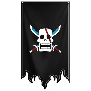 Drapeau de l'Équipage du Roux arborant l'emblème distinctif de Shanks, l'un des Quatre Empereurs de One Piece