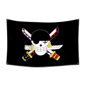 Drapeau Jolly Roger Roronoa Zoro, épéiste Mugiwara, 60x90 cm