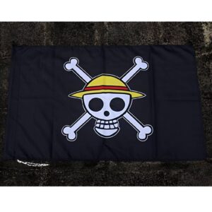 Drapeau Mugiwaras Luffy One Piece coton polyester 65 x 90 cm impression éclatante