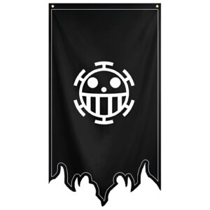 Drapeau Trafalgar Law emblème Heart Pirates coton polyester 70x125 cm