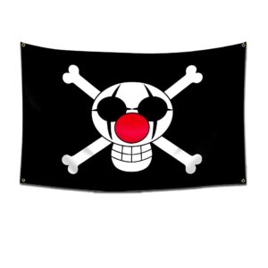 Drapeau One Piece Buggy le Clown, pavillon pirate en polyester avec impression digitale fidèle