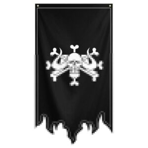 Drapeau Kaido avec tête cornue, emblème Équipage Cent Bêtes One Piece