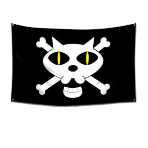 Drapeau 60x90cm symbole pirate Kuro One Piece polyester impression digitale