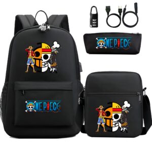 Ensemble scolaire 3 pièces Luffy One Piece cartable trousse sac bandoulière