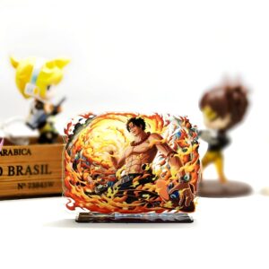 Figurine Portgas D. Ace en PVC avec tatouages distinctifs et expression déterminée, 8.5 x 10.5 cm