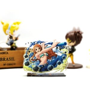 Figurine acrylique de Nami, navigatrice des Pirates au Chapeau de Paille, avec Clima-Tact