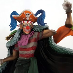 Figurine Baggy le Clown, pirate avec cape rouge et costume bleu One Piece