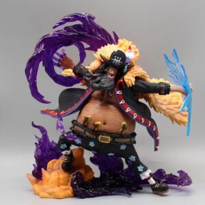 Figurine collectible de Barbe Noire Marshall D. Teach, antagoniste One Piece avec expression intense