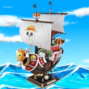 Figurine du Thousand Sunny avec figure de proue lion, navire créé par Franky pour l'équipage Mugiwara