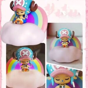 Figurine Chopper dormeur reposant sur coussin arc-en-ciel luminescent