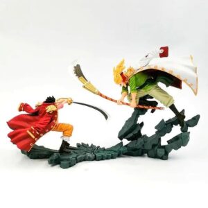 Diorama figurine du combat entre Gol D. Roger et Barbe Blanche, 10cm