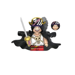 Figurine Lego Monkey D. Luffy des films One Piece avec pose dynamique et chapeau de paille, aventure cinématographique