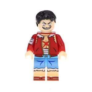 Figurine Lego Monkey D Luffy avec chapeau de paille et sourire déterminé