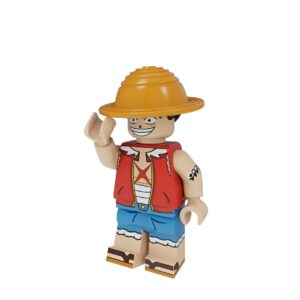 Figurine Lego Monkey D Luffy capitaine chapeau paille équipage Mugiwara