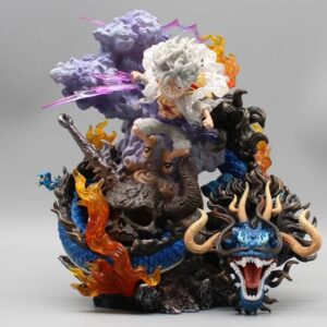 Figurine Luffy Gear 5 vs Kaido Dragon, combat épique de l'arc Wano Collection