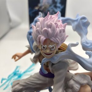 Figurine Luffy Gear 5 Nika pose dynamique 20 cm One Piece