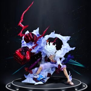 Figurine Luffy Gear 5 Nika 35 cm PVC têtes interchangeables One Piece