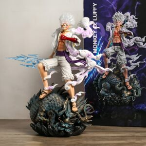 Statue Luffy Gear 5 Nika 32 cm PVC avec accessoires One Piece