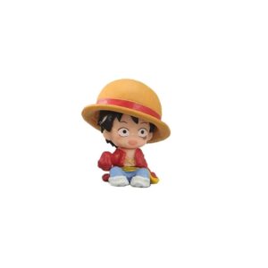 Figurine Luffy super déformée kawaii avec chapeau de paille, 5 cm en PVC peint